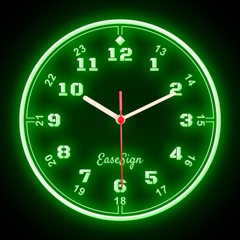EaseSign Minimalism European Interior Design Wall Home Decor Neon Clock 7 Colors gallery