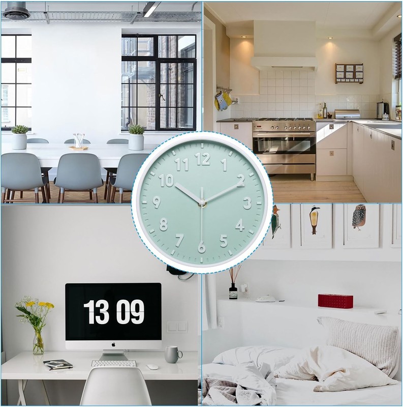 PATIKIL 8 Inch Wall Clock, 3D Number Quartz Battery Operated Silent Non-Ticking gallery
