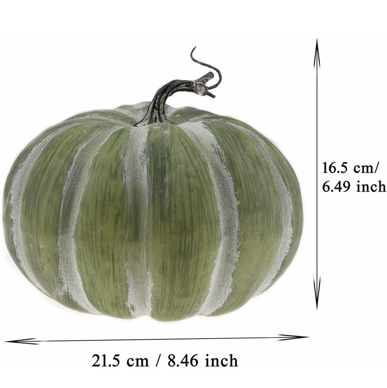 8.4 Inch Large Fake Halloween Pumpkins Artificial Cushaw Faux Autumn Green gallery