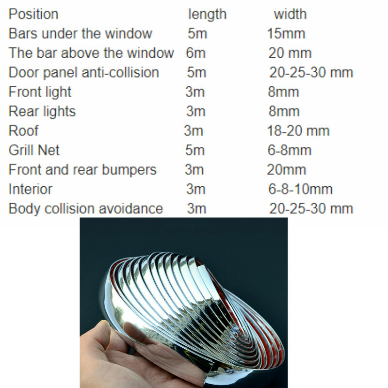5M Universal Chrome Car Moulding Trim Strip car Door Edge Scratch Protector .. gallery