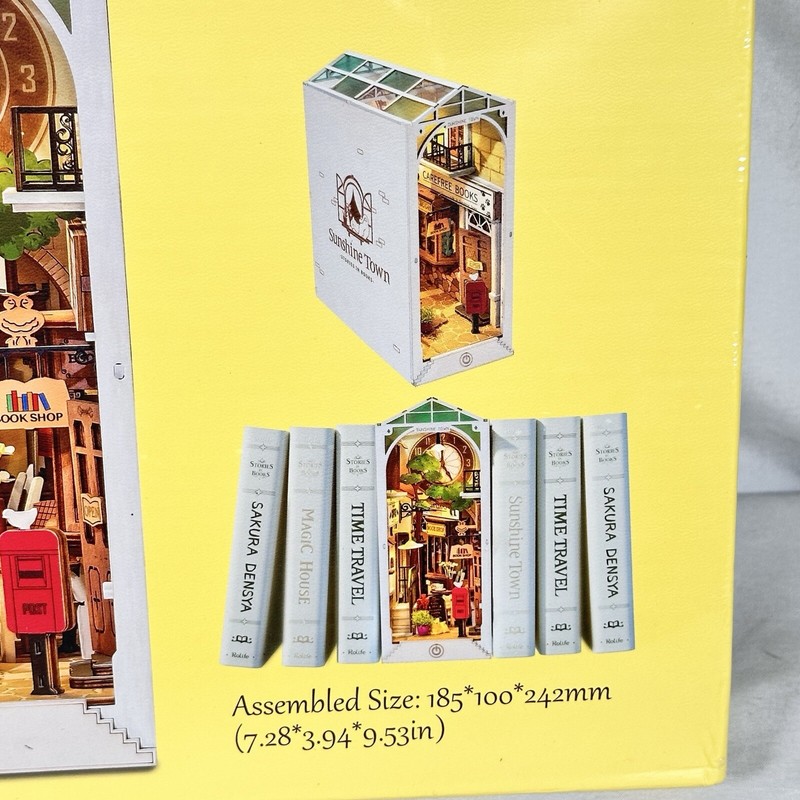 Rolife DIY Sunshine Town Miniature House Book Insert Bookend LED Light TGB02 New gallery