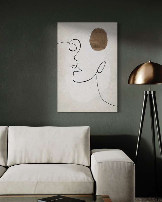 Minimalist Abstract Line Art – Modern Face Wall Decor with Elegant Simplicity