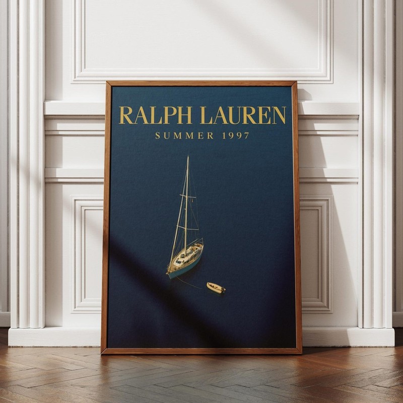 Luxury Nautical Sailboat Coastal Wall Art Print