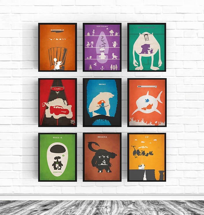 Set of 9 Toy Story WallE Ratatouille Up Finding Nemo Monsters Inc Cars Moana Bra