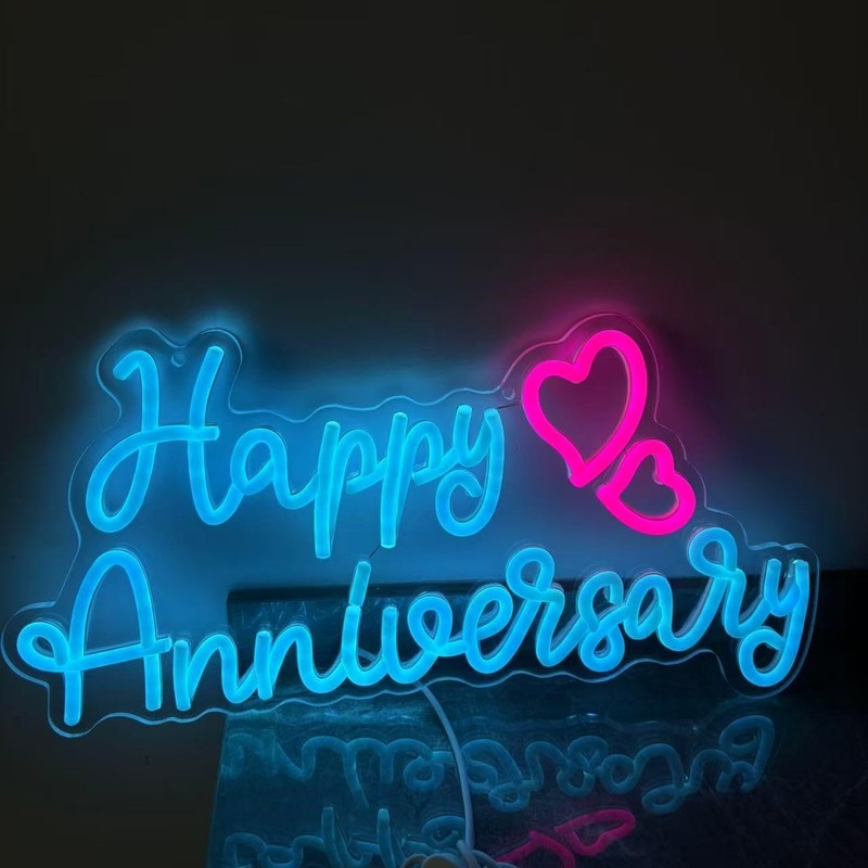 Happy Anniversary Neon Sign Happy Anniversary LED Light Happy Anniversary Sig... gallery