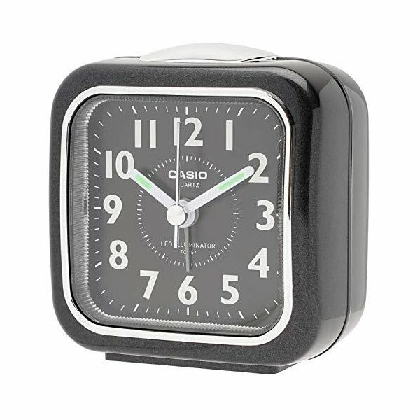 Casio TQ-157-1BJF Compact Analog Traveler’s Alarm Clock Black mini size