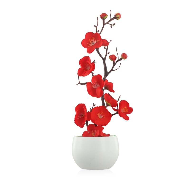 Plant Artificial Potted Flower Plastic Plum Table Blossom False Garden gallery