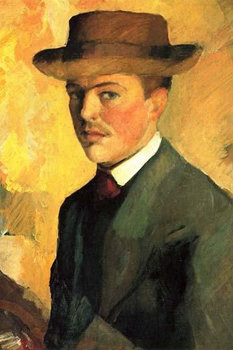 Self-Portrait with Hat August Macke Poster Print