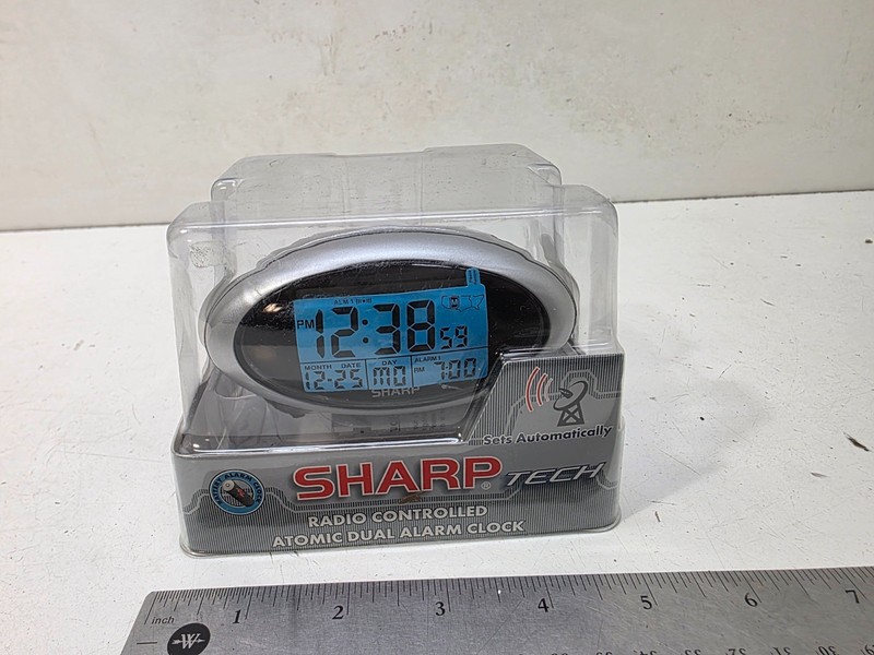 BRAND NEW Sharp Tech Digital Radio Controlled Atomic Alarm Clock SPC354 gallery