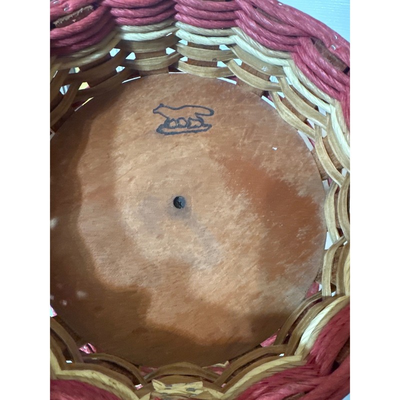 Foxcreek Basket Co Handmade 2 Tier Woven Wood Stand Lazy Susan 2014 USA gallery