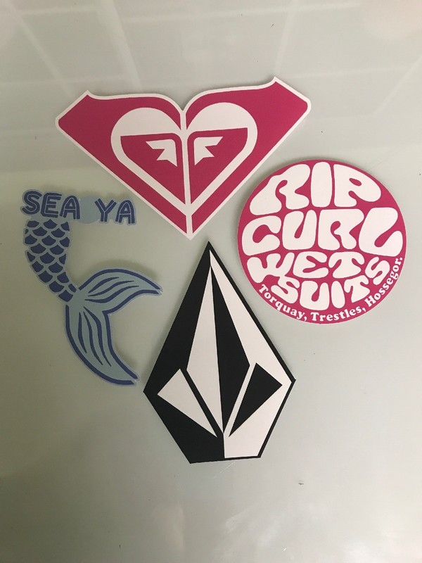 Surf Sticker Pack - Surfer Girl Surfing Roxy Quicksilver Rip Curl Billabong Reef gallery