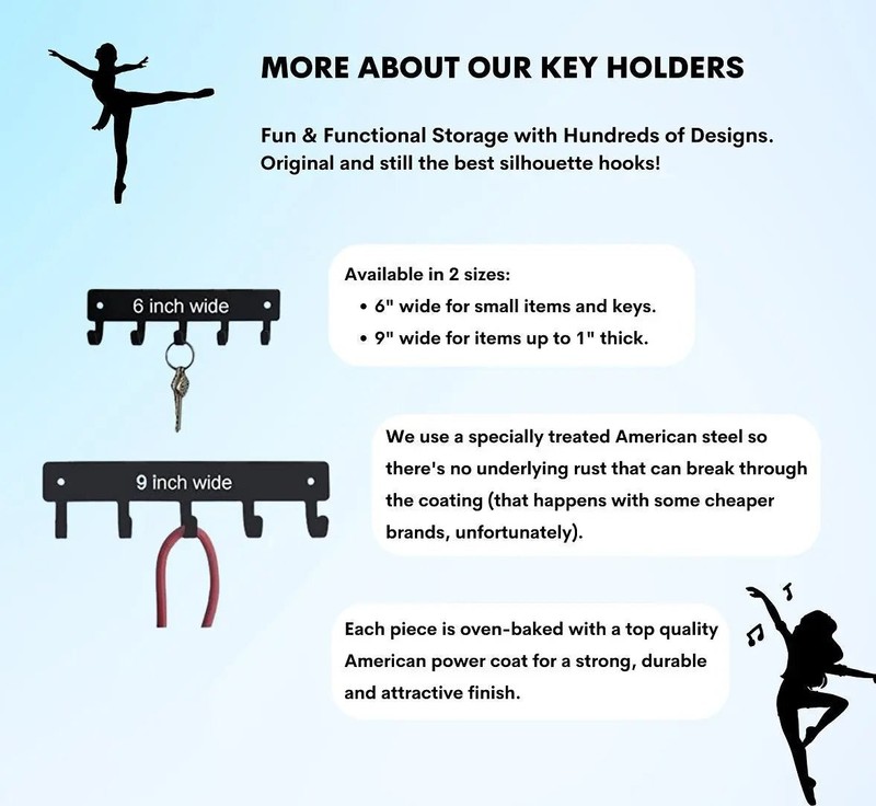 Ballet Dancer Couple Key Rack Holder - Made in USA Wall Decor gallery