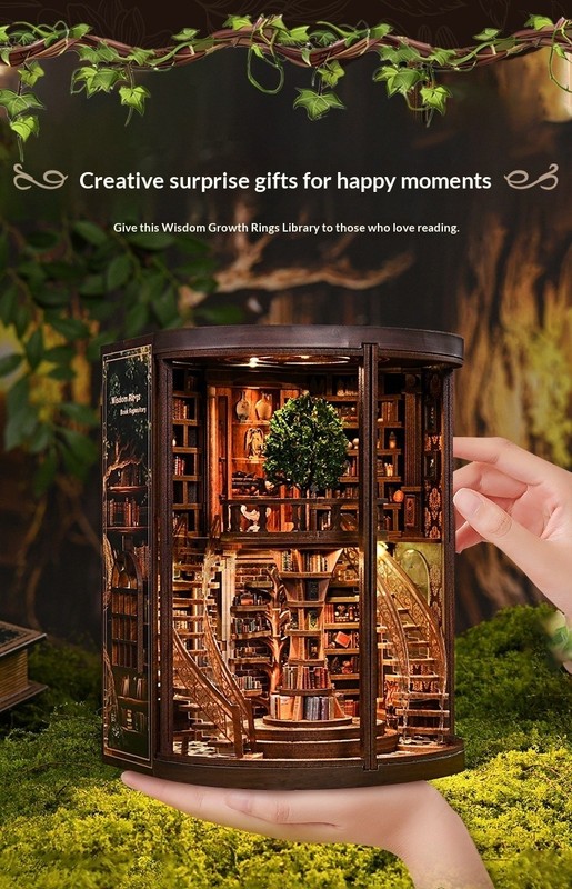 Smart Annual Ring Bookend DIY Cottage 3D Handmade Assembled Book Stand gallery