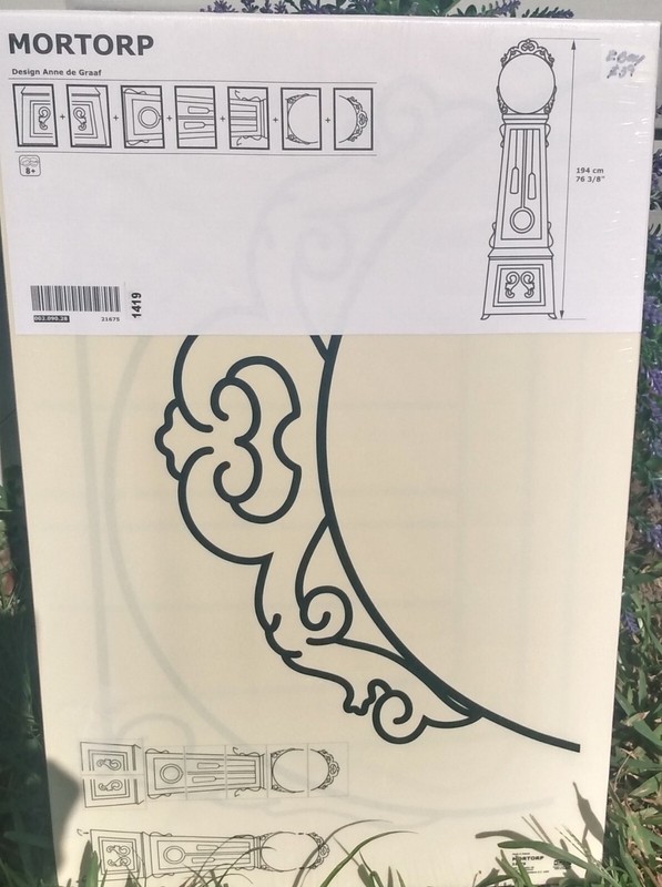 IKEA Mortorp Grandfather Clock Sticker Decal Wall Decor Anne de Graffe 76"  NEW