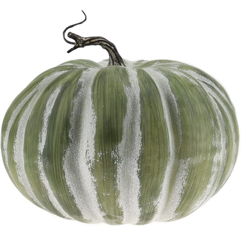 8.4 Inch Large Fake Halloween Pumpkins Artificial Cushaw Faux Autumn Green