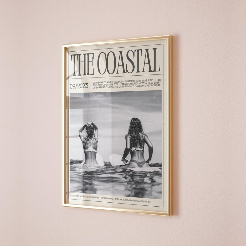 Beachy Surfer Girl Poster Coastal Wall Art Retro Summer Print gallery