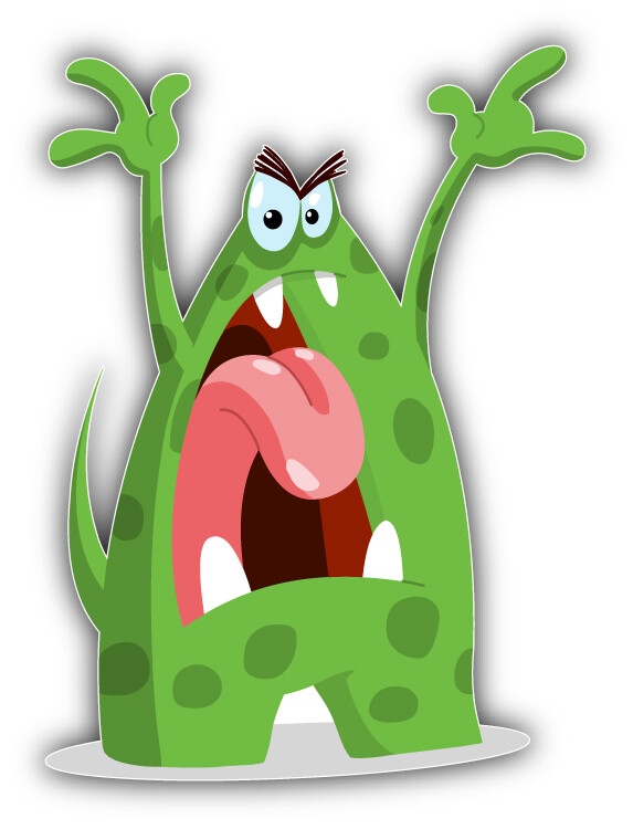 Angry Monster Animal Cartoon Car Bumper Sticker Decal “SIZES”