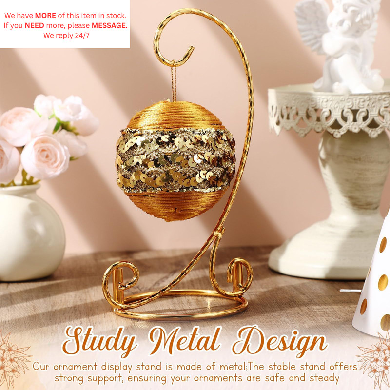 1 Pcs Ornament Display Stand 7.5" Height Holder Gold gallery