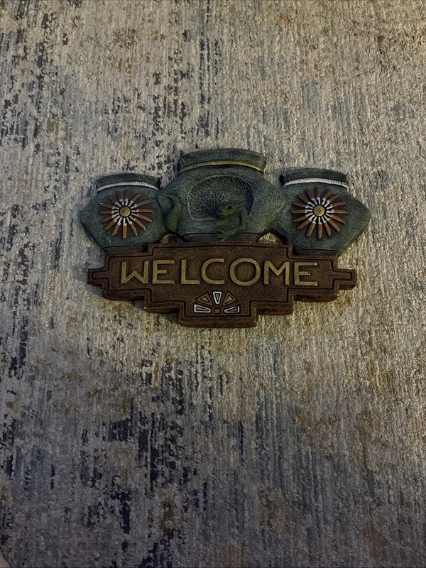 Tuffstone Products Lizard Welcome Sign Hand Made Roswell New Mexico USA 16 X 10