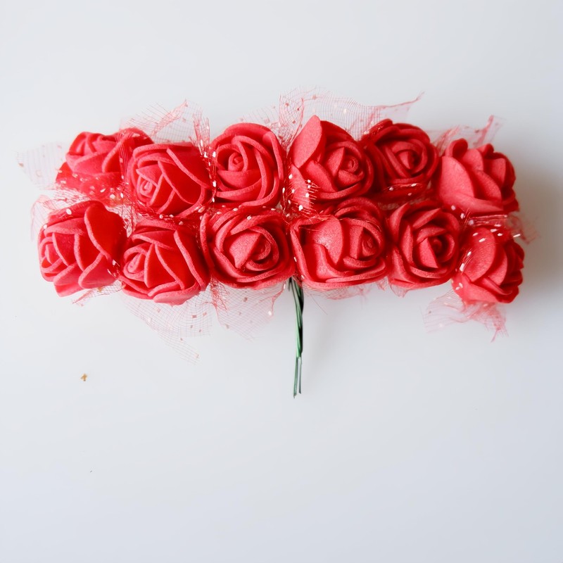 Mini Foam Roses Artificial Flowers Bulk 144 PCS Red Small Head Craft Decor gallery