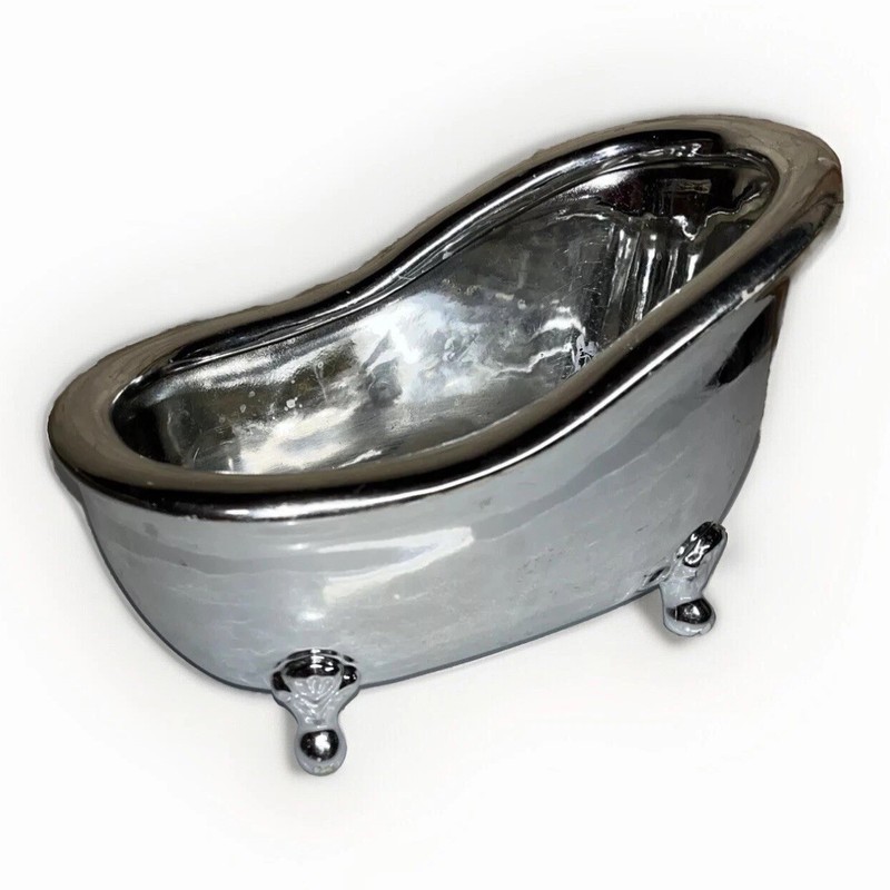 Bath & Body Works *Silver Claw Foot Bath Tub* Decor Body Care Holder VHTF See De
