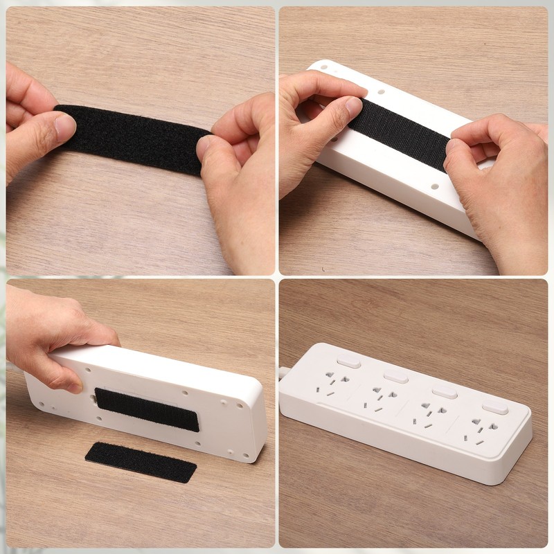 48set Hook and Loop Strips with Adhesive 1"x4" Hook and Loop Tape Sticky Black gallery