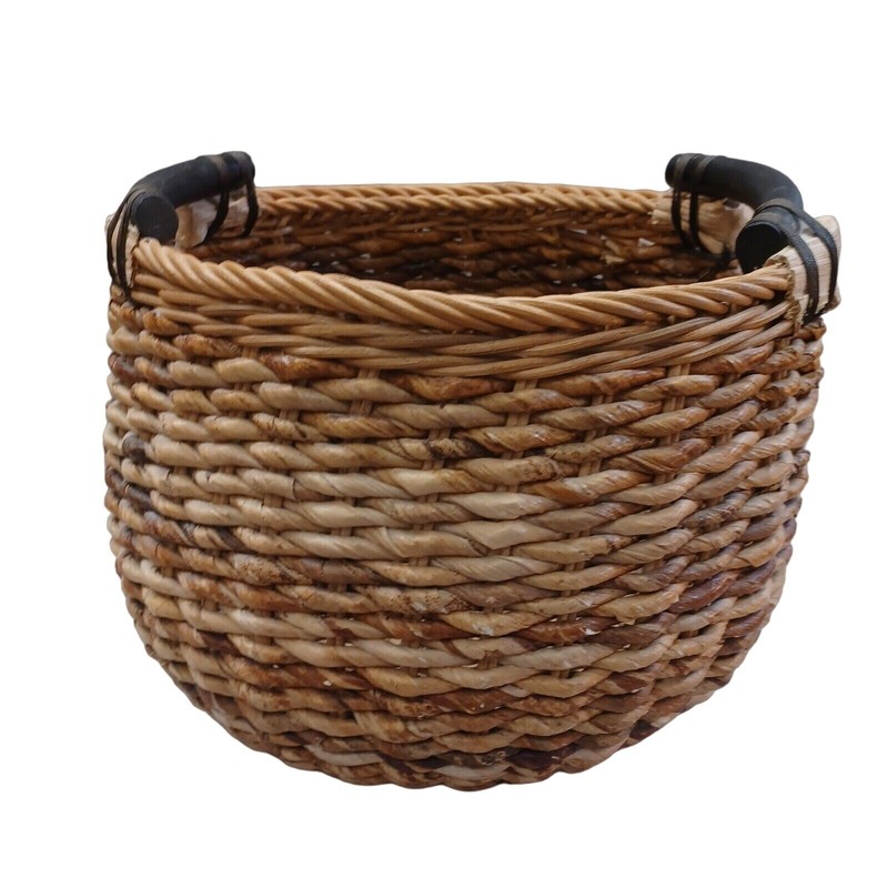 ✅Round Woven Wicker/Rattan Basket Wooden Handles Home Decor Storage container