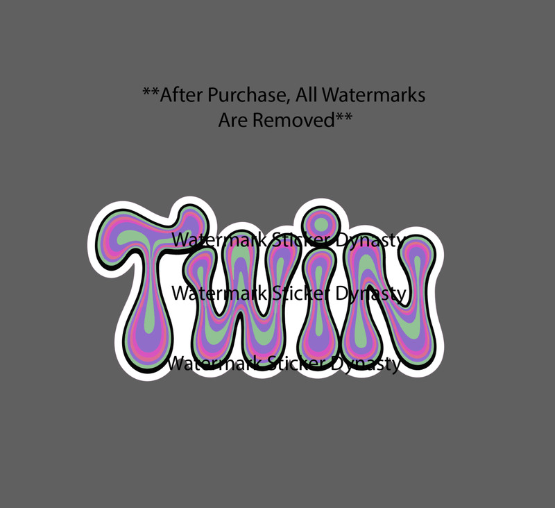 Twin Sticker Waterproof Decal Neon Trippy Abstract Friend Family Gift NEW
