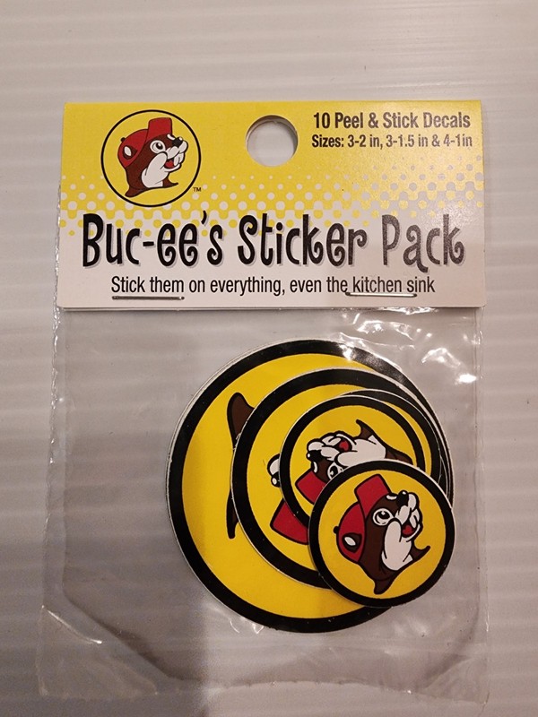 Buc-ee’s Sticker Pack – 10 Stickers with Buc-ee’s Logo – Variety of sizes