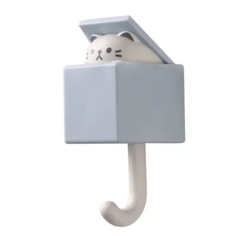 Cartoon Cat Hook Self Adhesive Dormitory Bedroom Door Hangers Hooks Key Umbrella