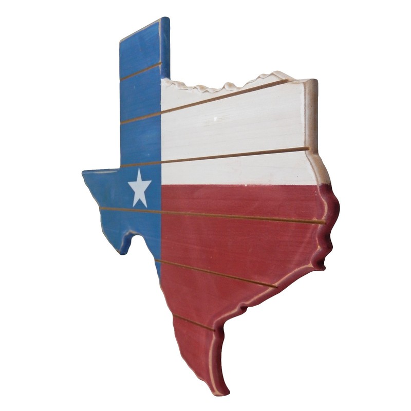 Rustic Distressed Wood Texas Flag Map Outline Wall Decor Hand Painted 18.5 inch gallery