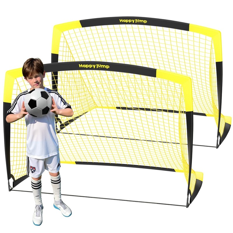 Happy Jump 7×5 FT & 5×3.6 FT Portable Soccer Goal for Youth Players Ages 6–