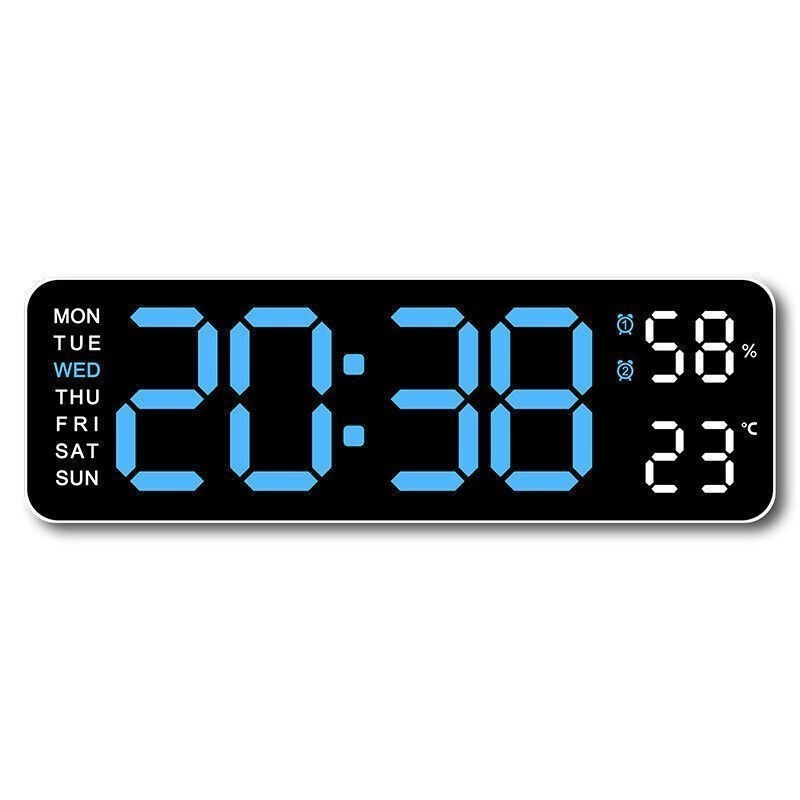 Large Display Digital LED Wall Desk Alarm Clock W/ Calendar Temperature Date NEW