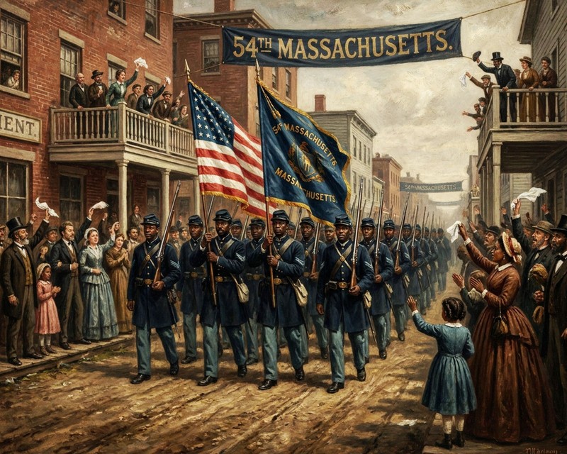 54th Massachusetts Regiment Black Civil War Soldiers 1863 Canvas Wrap Wall Art gallery