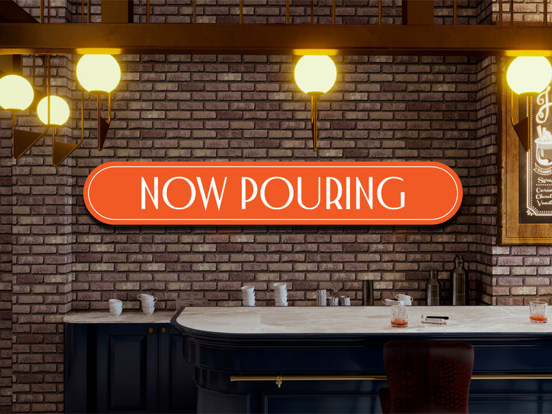 Custom Now Pouring Bar Sign, Cafe Coffee Shop Signage, Man Cave, Home Pub, Beer gallery