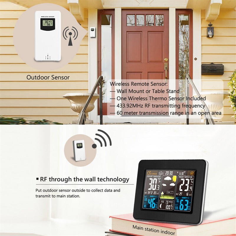 Wireless Digital LCD Indoor Outdoor Weather Station Clock Calendar Thermometer gallery