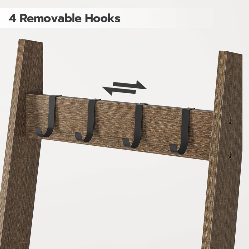 Wall Mount Blanket Ladder Towel Rack 5-Tier Storage for Living Room Bedroom gallery