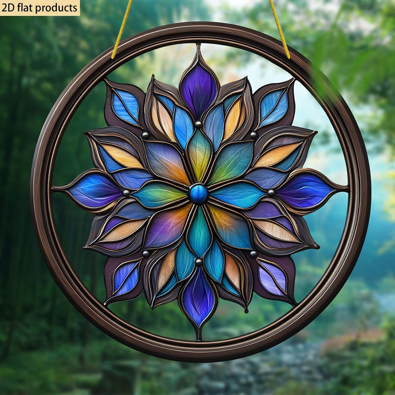 Colorful Flower Acrylic Suncatcher Round Window Porch Wall Hanging Art Gift gallery