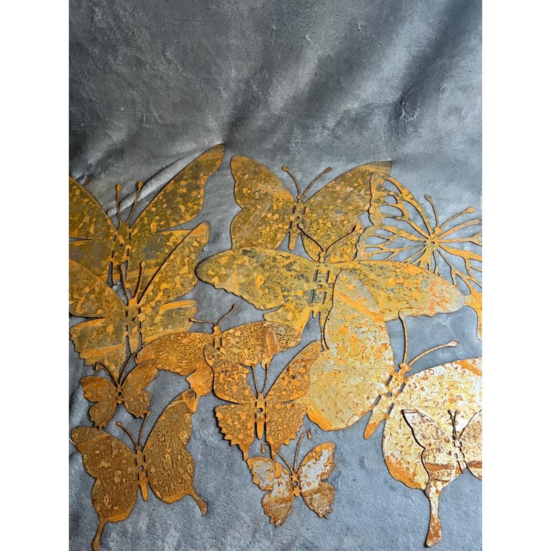 Rusty Metal Butterfly Wall Decor Lot of 12Garden Patina Cottagecore Craft