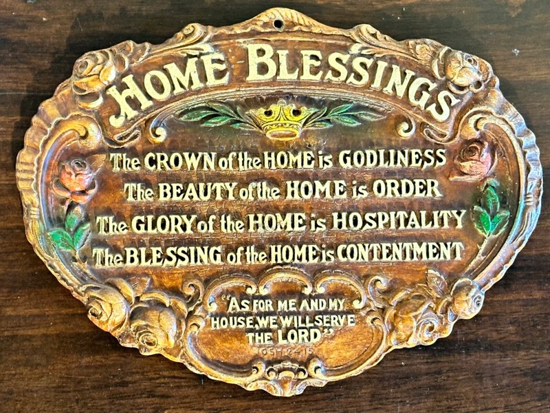Home Blessings Ceramic Resin Plaque Country Rustic 10.5″ x 7.5
