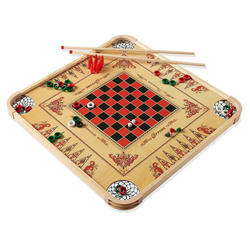 Carrom Board Game Set — Large Board Games for Adults & Children — Over 85 Board