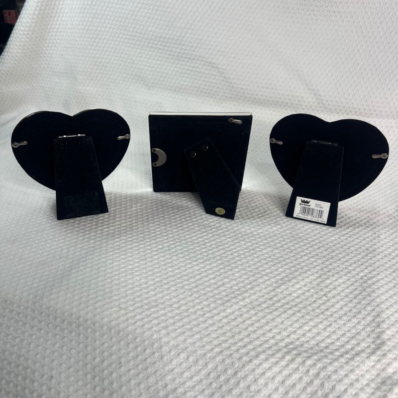 Prinz & Downing Street Silver Metal Picture Frames Set of 3 Heart & Square 4x4 gallery