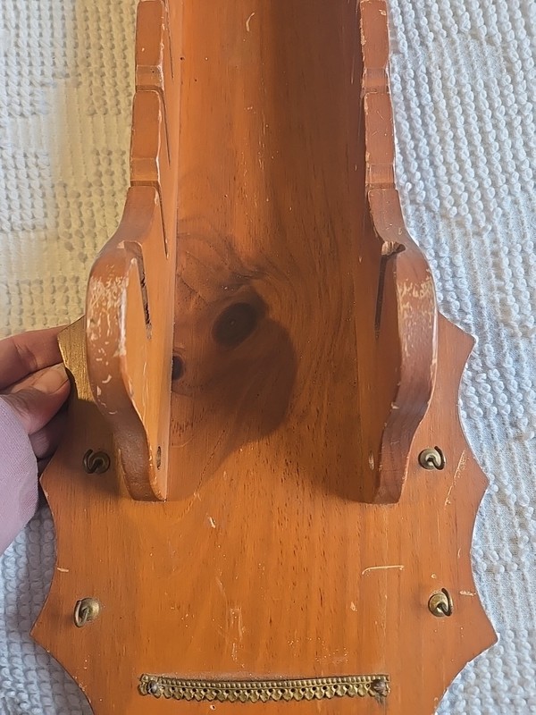 Vintage Kitchen Letter Holder With Hooks For Keys All Wood 21" Tall gallery