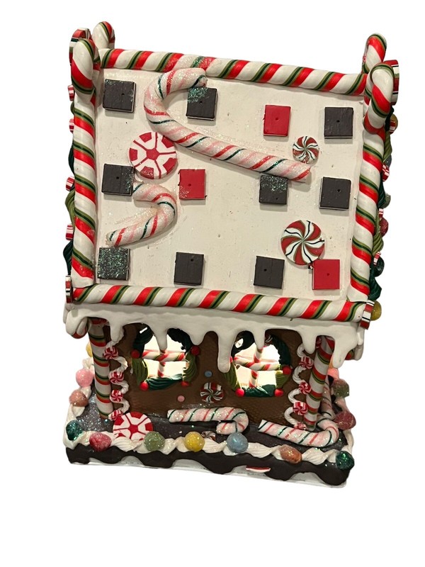 Kurt Adler New 8 5/8-Inch Claydough and Metal Candy House with C7 UL Light gallery