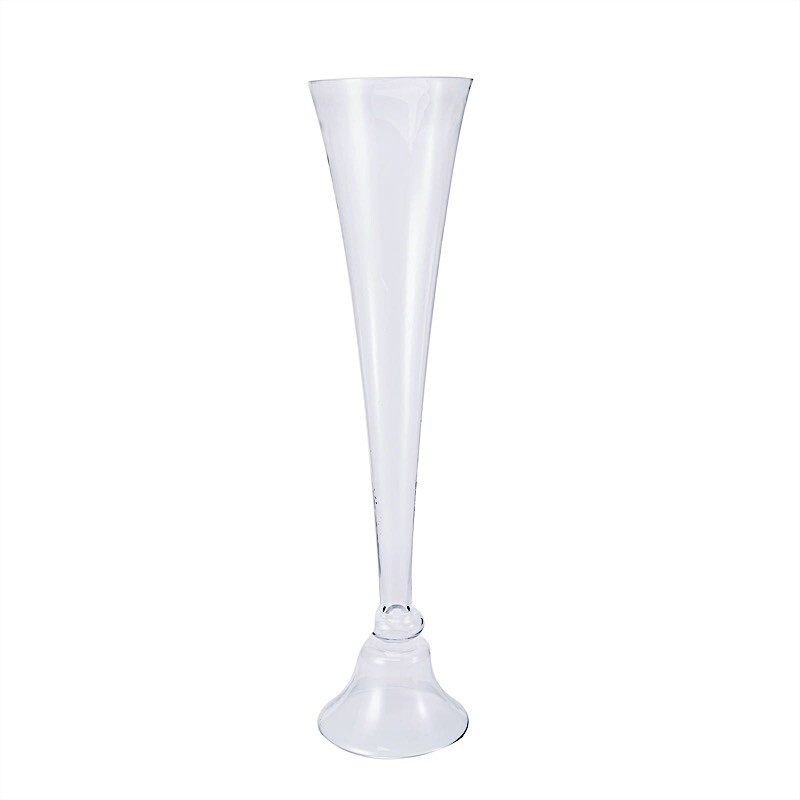 40″ tall Clear Reversible Trumpet Glass Vases Wedding Party Home Centerpieces