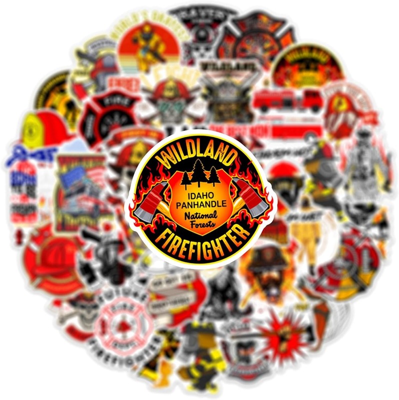 50Pcs Funny Firefighter Stickers for Adults — Fireman Stickers and Decals for gallery