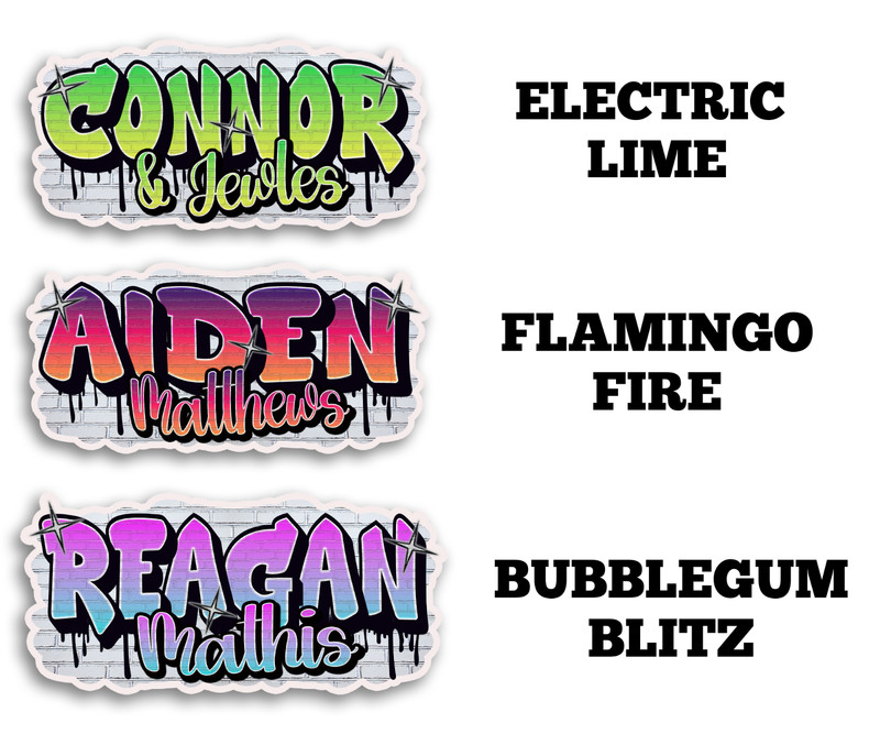 Personalized Graffiti Name Sticker Vinyl Decal Waterproof Urban Street Art Gift gallery