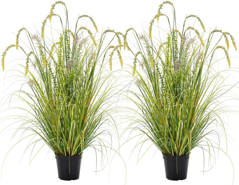 3FT Artificial Reed Grass ,2 Pack Artificial Tall Grass Plants Outdoor Indoor