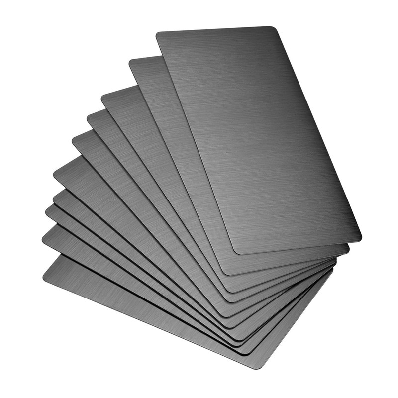 Metal Business Card 80x40x0.4mm Brushed Stainless Steel 201 Plate 20pcs