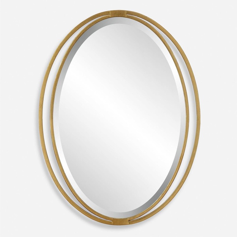 Uttermost 09992 Rhodes 31.88 X 24.25 inch Antiqued Metallic Gold Leaf Mirror